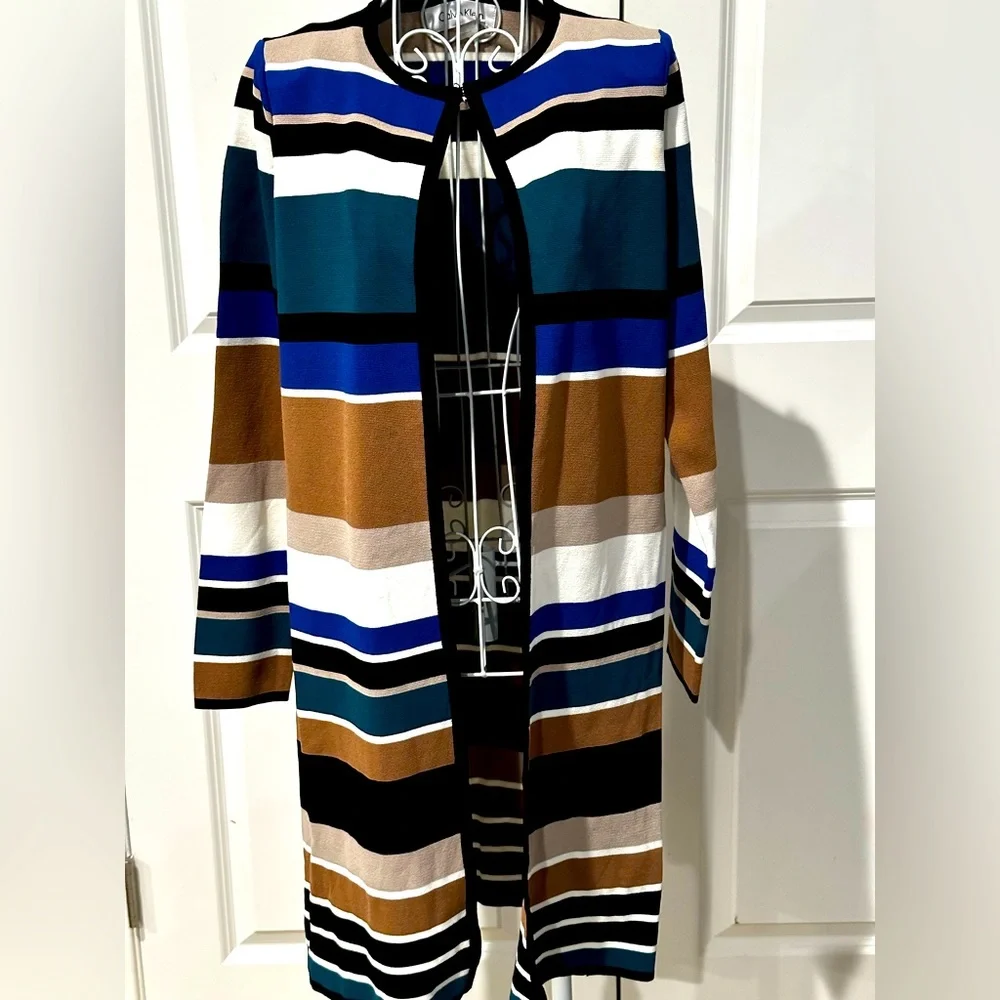 Calvin Klein oversized color block cardigan. Small petite - Picture 1 of 4